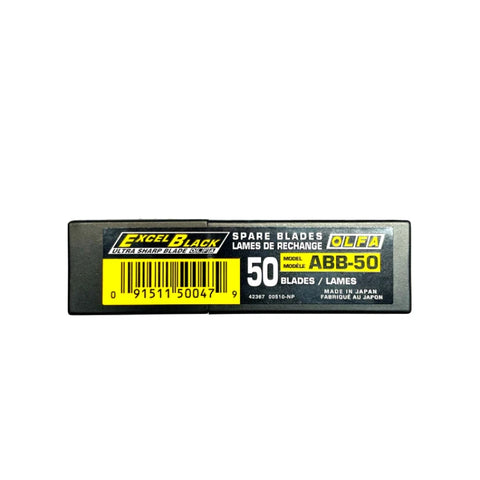 Olfa ABB-50 9mm Klingen Excel Black ultra (schwarze Klingen) - 50er Pack
