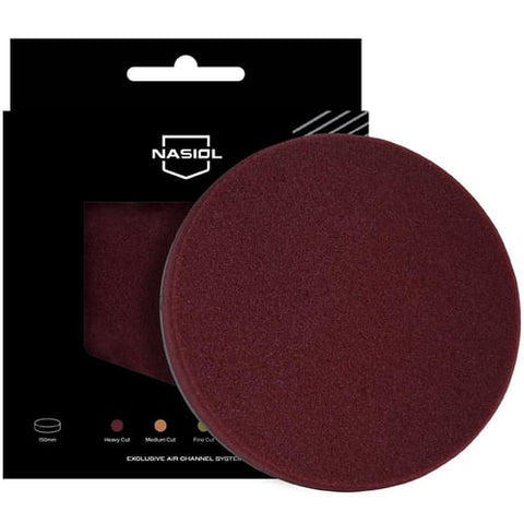 Nasiol Polierpad – Heavy Cut 150 mm (Burgund-rot) mit Air-Channel-System